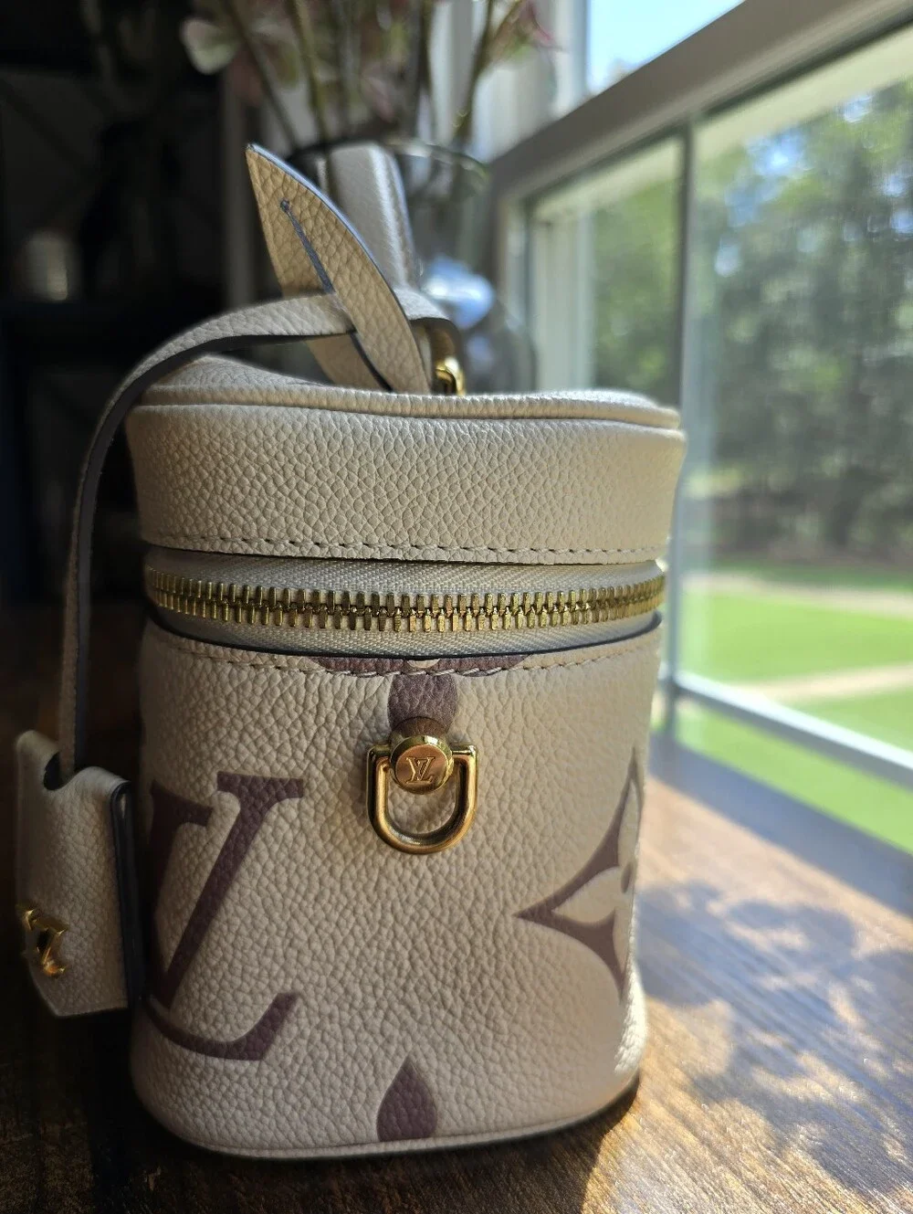 Louis Vuitton Vanity PM in Creme and Bois de Rose Bicolor Monogram Empreinte